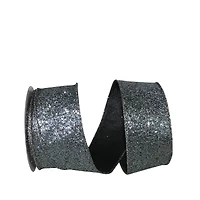 JAM Paper 2.5" x 10yd. Glitter Wired Sumptuous Sequin Silver Ribbon