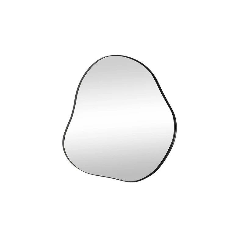 CosmoLiving by Cosmopolitan 23" x 22" Black Metal Abstract Wavy Wall Mirror