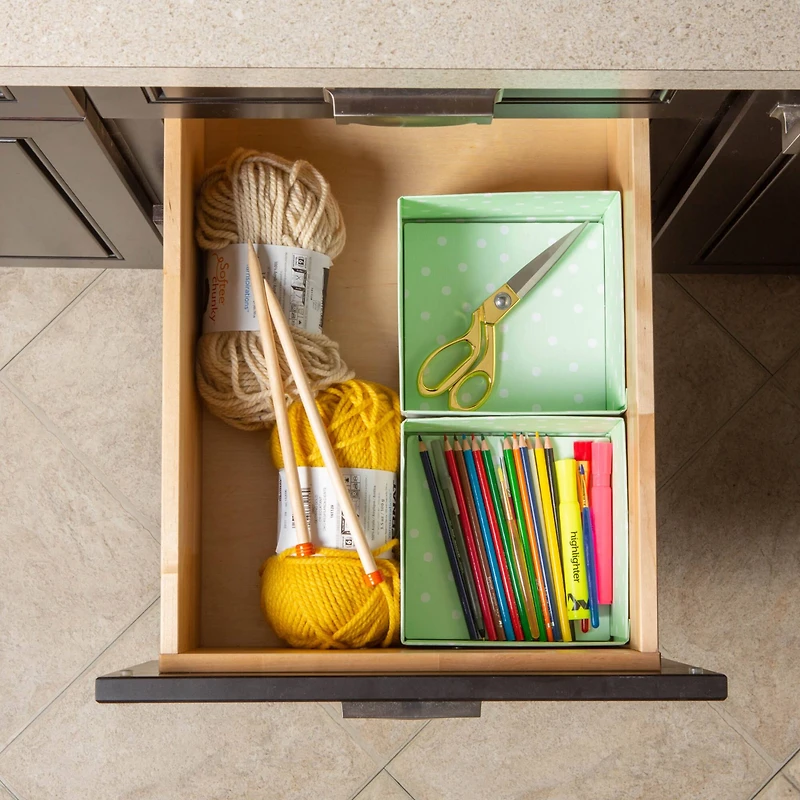 DII® 4" Green Square Drawer Organizers, 2ct.