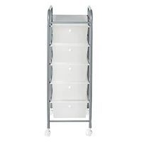 Honey Can Do Silver 5-Drawer Rolling Storage Cart