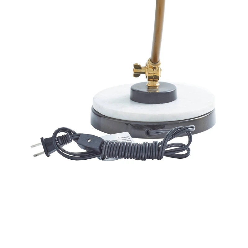 Black Metal Traditional Desk Lamp, 19" x 7" x 12"