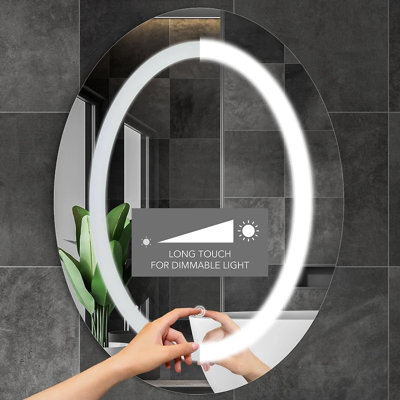Head West® 18" Oval LED Vanity Touch Sensor Wall Mirror
