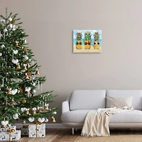 Stupell Industries Christmas Cool Pineapples Canvas Wall Art