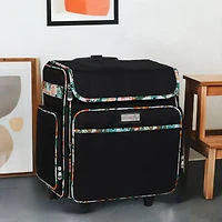 Everything Mary Black & Floral Rolling Scrapbook Travel Case