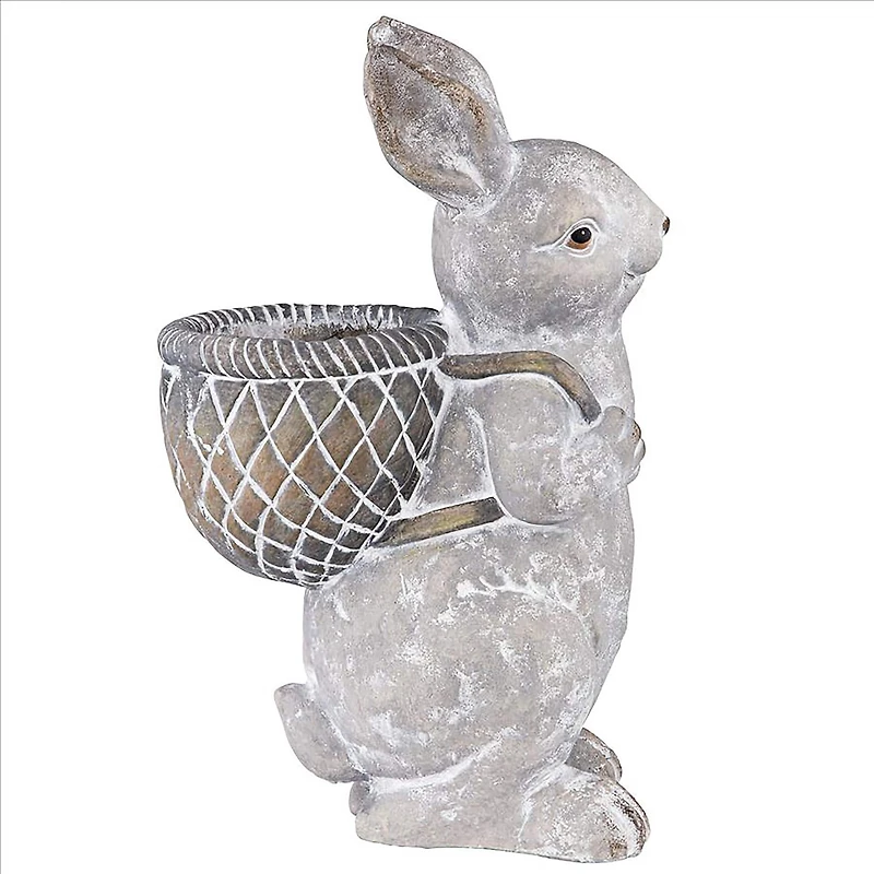Design Tosano 16" Bunny with Basket Bearing Gifts Easter Rabbit Statue