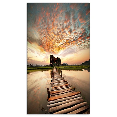 Designart - Makeshift Wooden Pier Over River