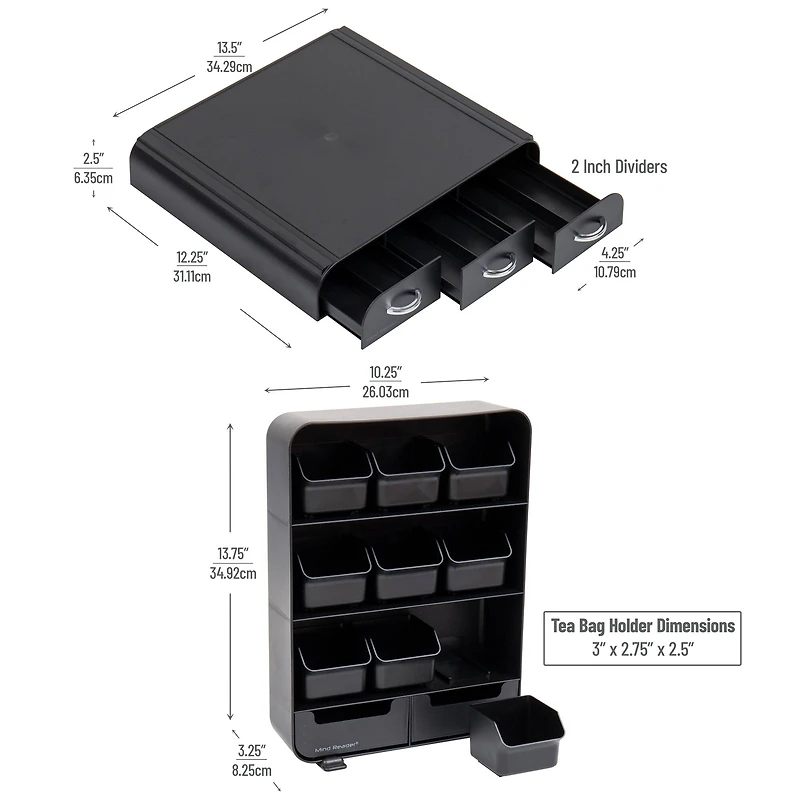 Mind Reader Anchor Collection Black Coffee and Tea Dispenser Set