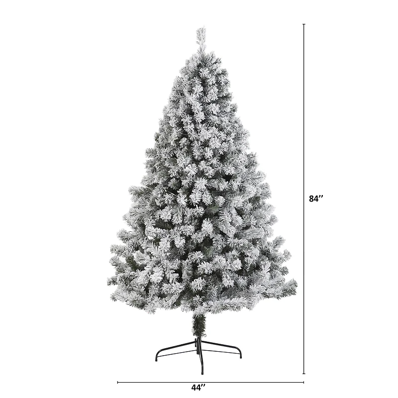 7ft. Unlit Flocked West Virginia Fir Artificial Christmas Tree