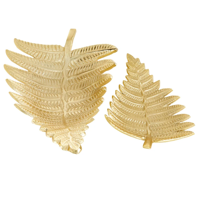 Gold Aluminum Contemporary Tray Set