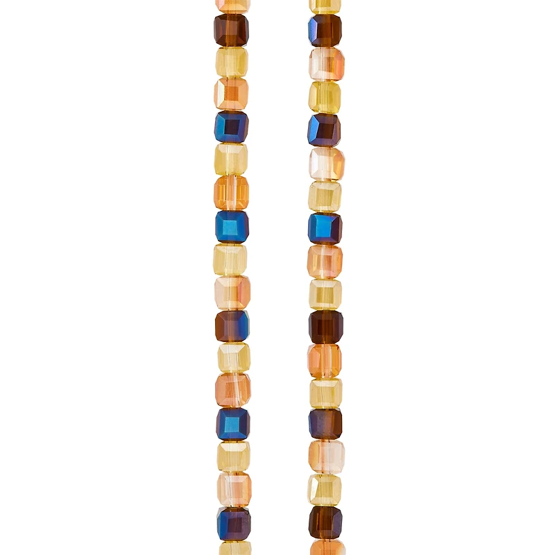 12 Pack: 4mm Glass Cube Mix by Bead Landing