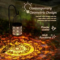 Glitzhome® Metal Cutout Pattern Solar Powered Lanterns, 2ct.