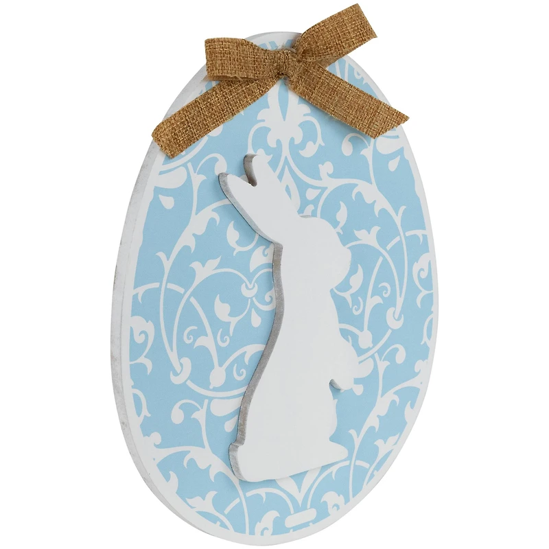 9.5" Easter Egg Bunny Wall Décor with Burlap Bow