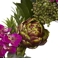 20” Orchid, Artichoke & Succulent Wreath