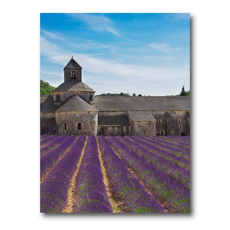 Designart - Lavender Field With Abbey In France