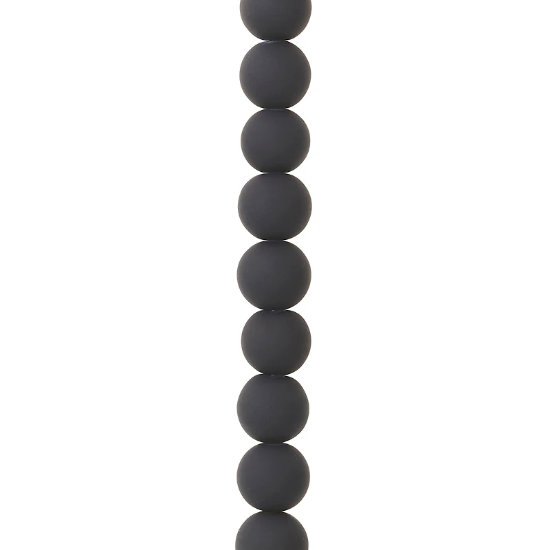 Blue Rubber Coated Glass Round Beads, 10mm by Bead Landing™