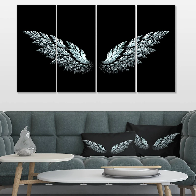 Designart - Angel Wings on Black Background