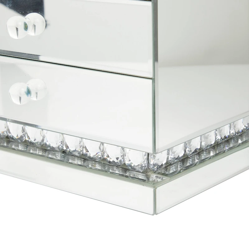 Silver Glam Jewelry Box, 11" x 8" x 11"