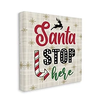 Stupell Industries Santa Stop Here Retro Holiday Canvas Wall Art