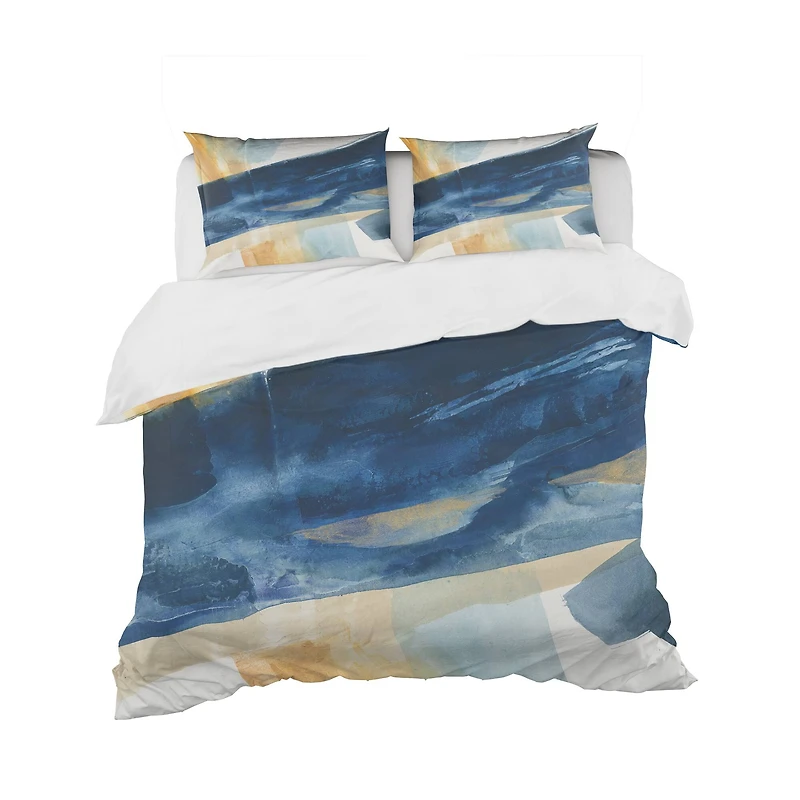 Designart 'Indigo Panel I' Geometric Bedding Set