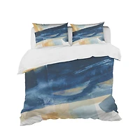 Designart 'Indigo Panel I' Geometric Bedding Set