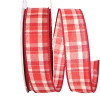 JAM Paper 1.5" x 50yd. Wired Plaid Ribbon