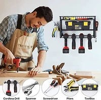 NEX™ 17" Black Wall-Mounted Power Tool Storage Rack with Basket