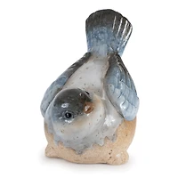 Ceramic Bird Figurines with Unglazed Accents Set