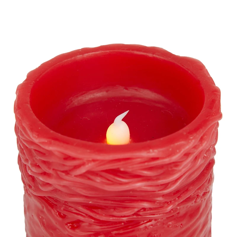 Red Coastal Flameless Candle Set