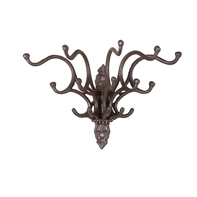 Hello Honey® 7.5" Antique Rust Finish Cast Iron Wall Hooks