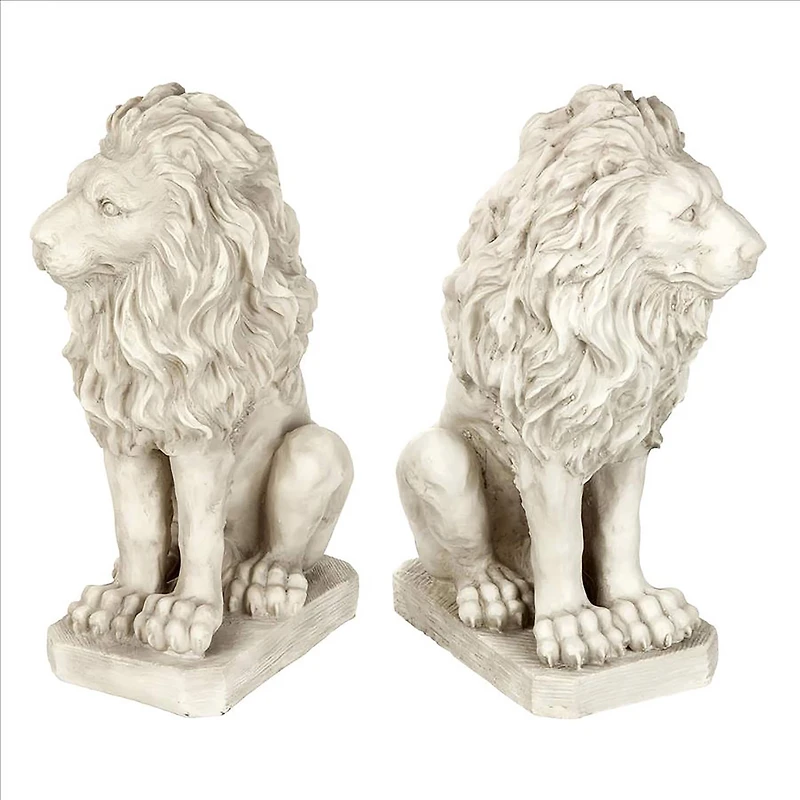 Design Toscano 21" Mansfield Manor Lion Sentinel Statue Set