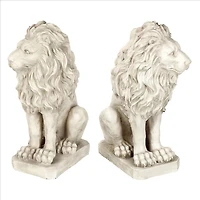 Design Toscano 21" Mansfield Manor Lion Sentinel Statue Set