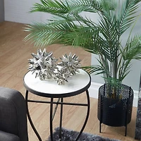 Silver Porcelain Glam Geometric Sculpture Set