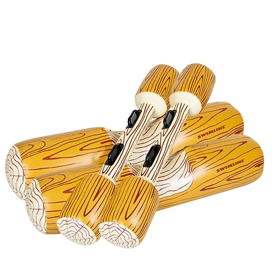 Swim Central 54" Brown & White Inflatable Swimming Pool Log Flume Joust Set