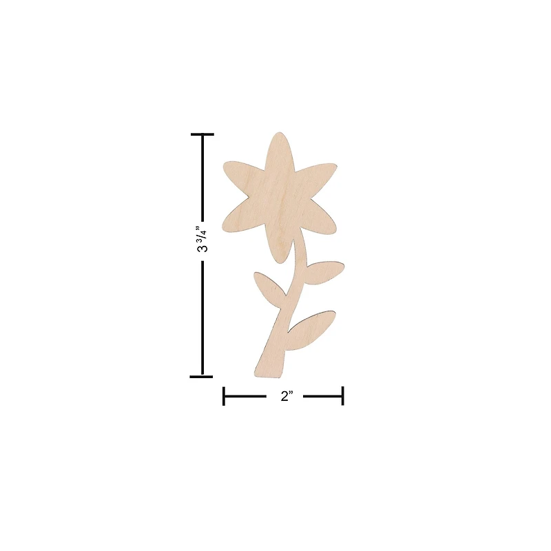 Essentials by Leisure Arts 4" Flat Wood Daisy Shapes, 24ct.