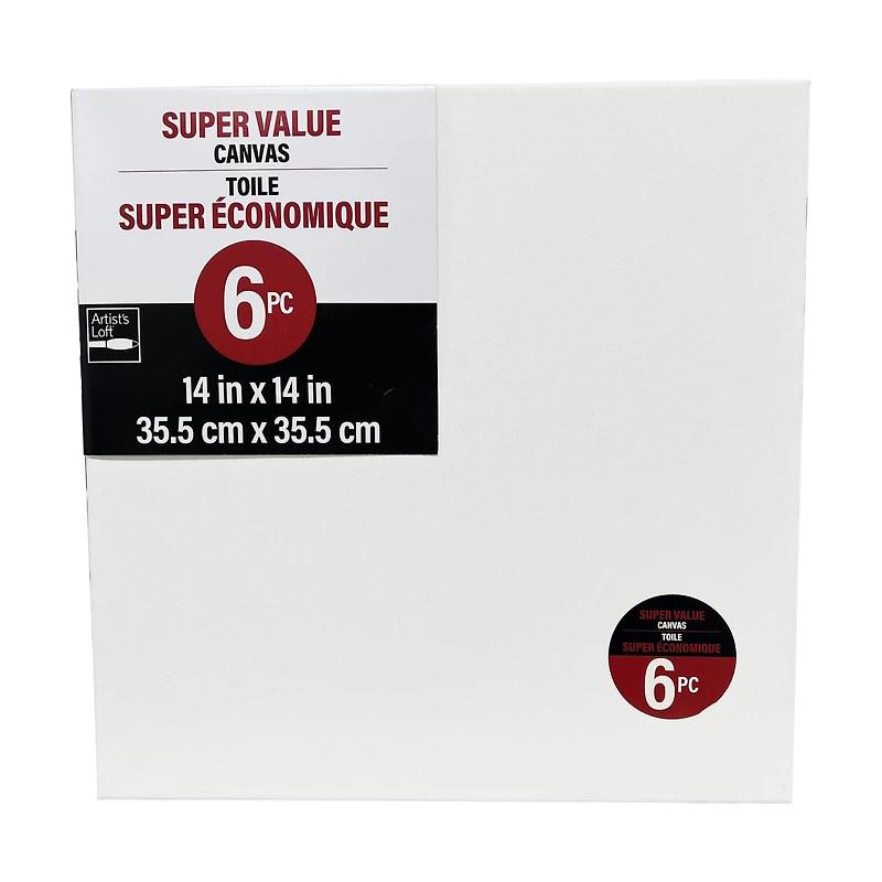 4 Packs: 6 ct. (24 total) 14" x 14" Super Value Canvas by Artist's Loft®