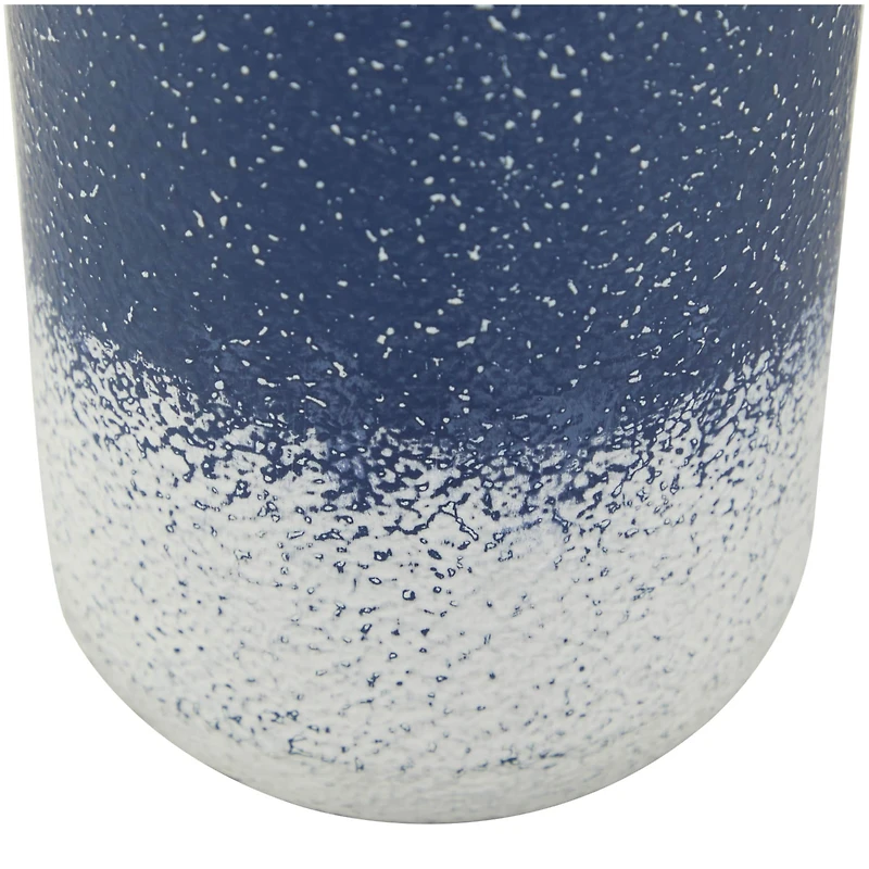 Blue Metal Vase with Handles Set of 2 17", 15"