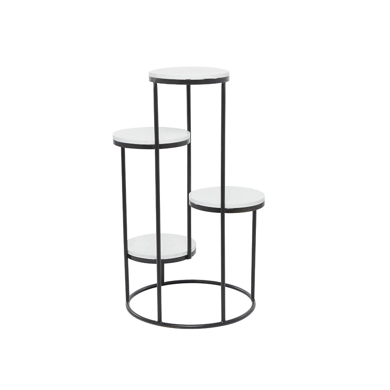 White Iron Modern Plantstand, 31" x 17" x 17"