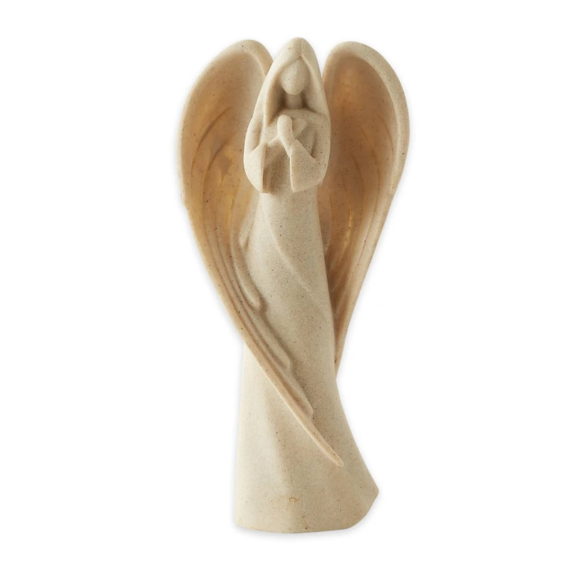 Elegant Minimalistic Guardian Angel Figurine Prayer Statue 4.5" x 2.38" x 9.25