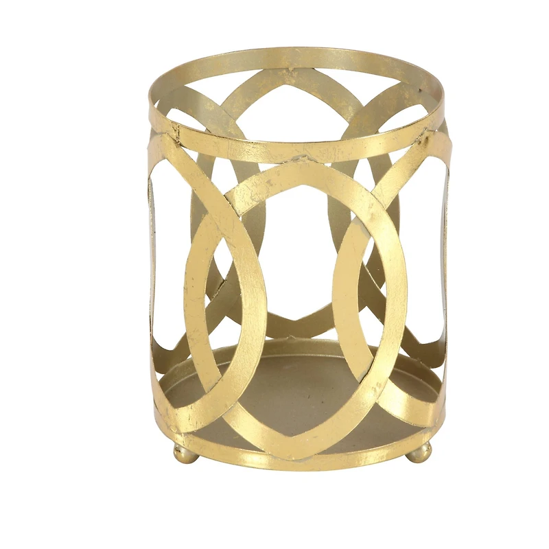 8" Gold Iron Glam Candle Holder