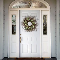 24" Spring White & Cream Forsythia Wreath