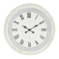 White Farmhouse Wood Wall Clock