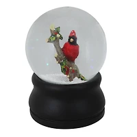 5.5" Red Cardinal on Branch Snow Globe Glitterdome