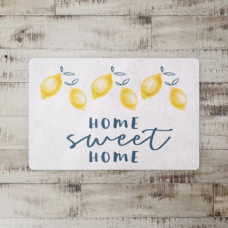 White Home Sweet Home Lemons Floor Mat