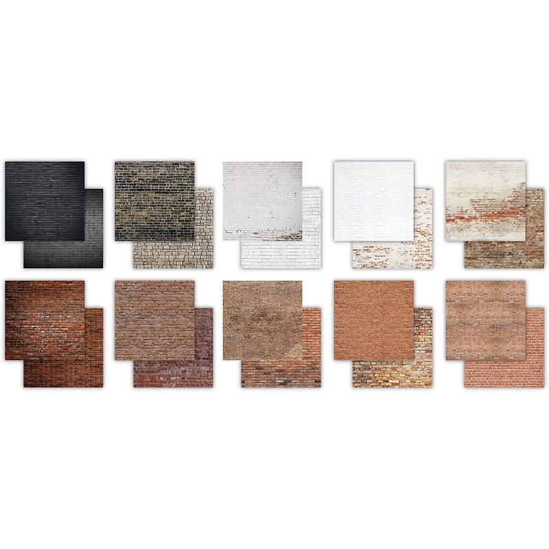 Craft Consortium Double-Sided Paper Pad 6" x 6" 40 ct. Brick Textures, 20 Designs