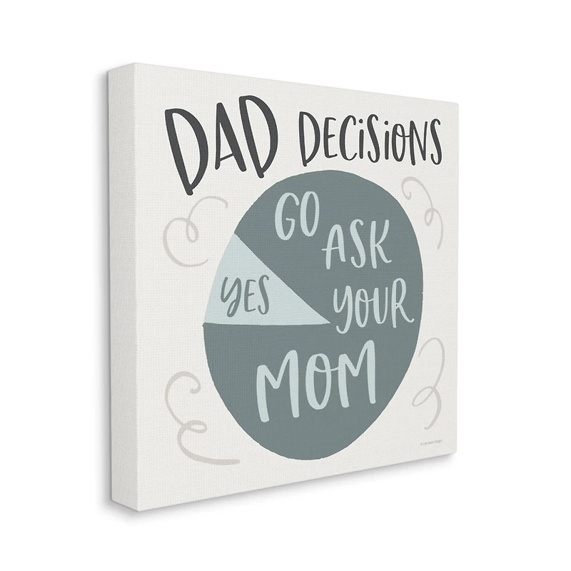 Stupell Industries Humorous Dad Decisions Pie Chart Phrase Canvas Wall Art