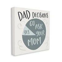 Stupell Industries Humorous Dad Decisions Pie Chart Phrase Canvas Wall Art
