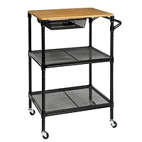 Honey Can Do Black Matte Rolling Storage Cart