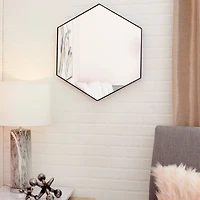 CosmoLiving by Cosmopolitan Black Contemporary Wood Wall Mirror, 21" x 24"
