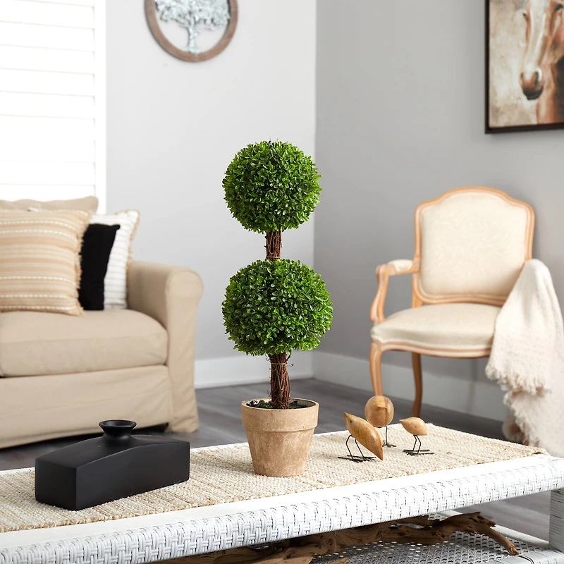 2.5ft. Potted Boxwood Double Ball Topiary Tree