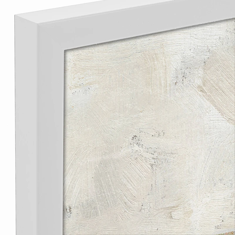 Neutral Greenery Pots White Framed Canvas